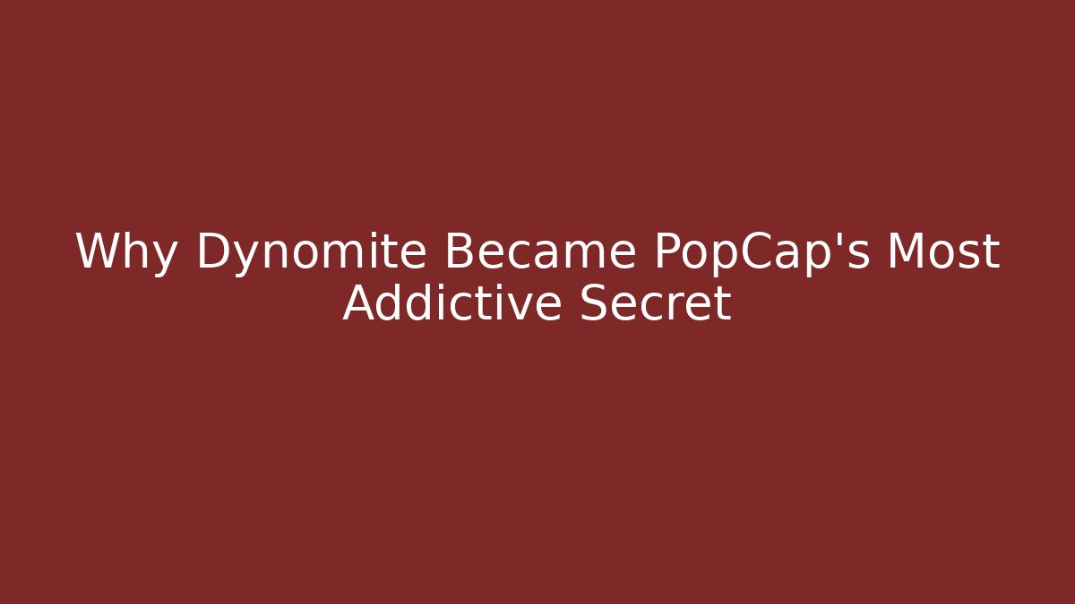 Why Dynomite Became PopCap's Most Addictive Secret