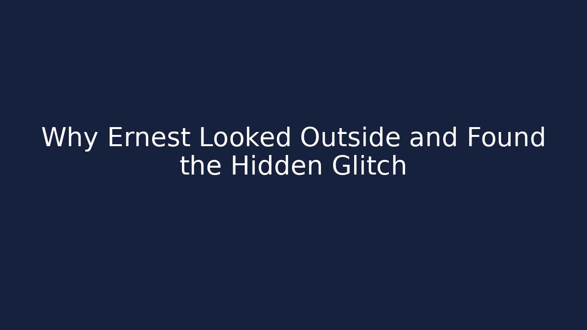 Why Ernest Looked Outside and Found the Hidden Glitch - Critter Realm
