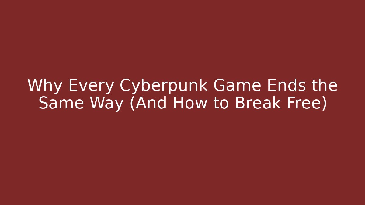 Why Every Cyberpunk Game Ends the Same Way (And How to Break Free)