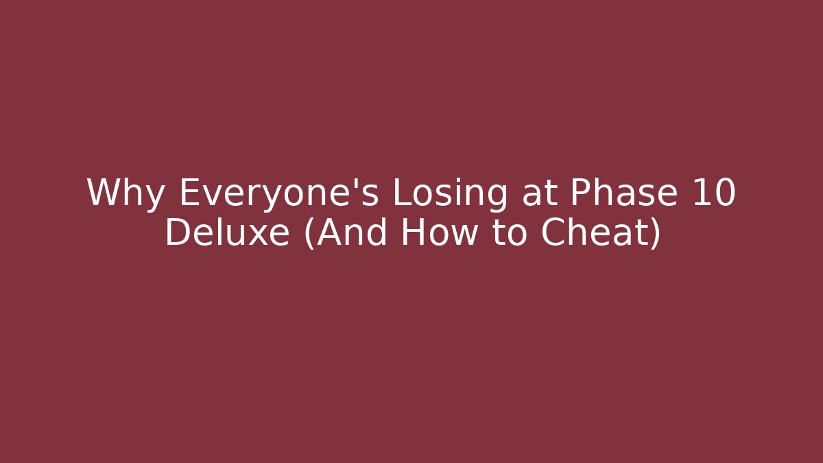 Why Everyone's Losing at Phase 10 Deluxe (And How to Cheat) - Critter Realm