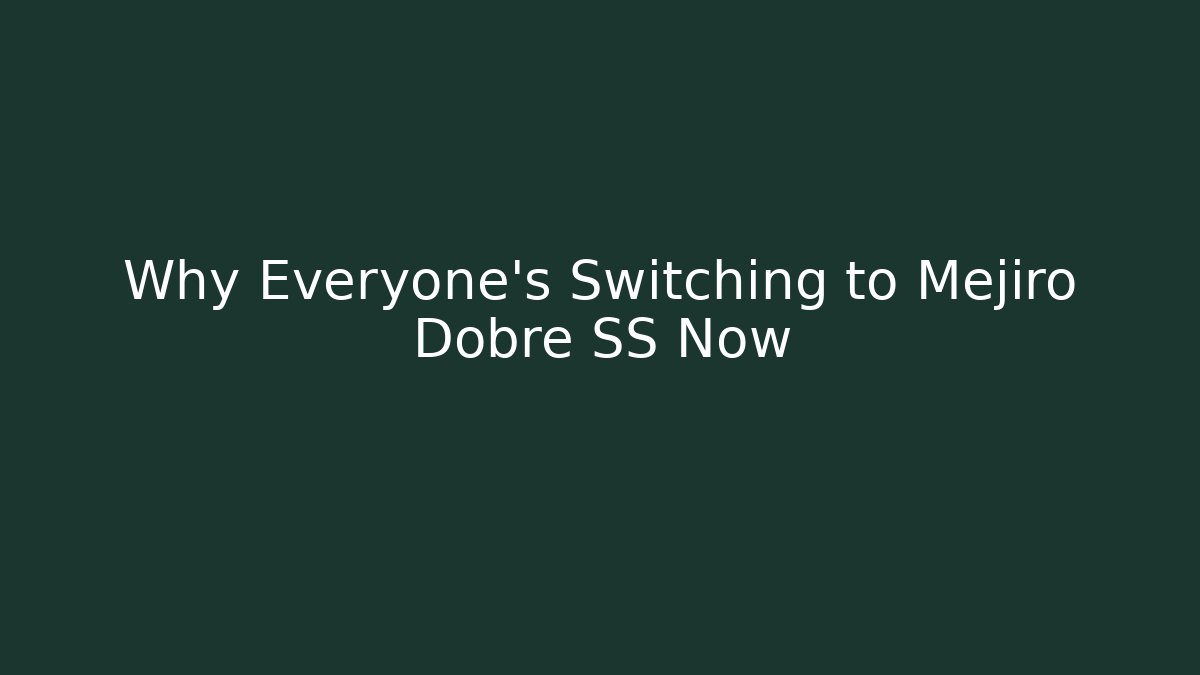 Why Everyone's Switching to Mejiro Dobre SS Now - Critter Realm