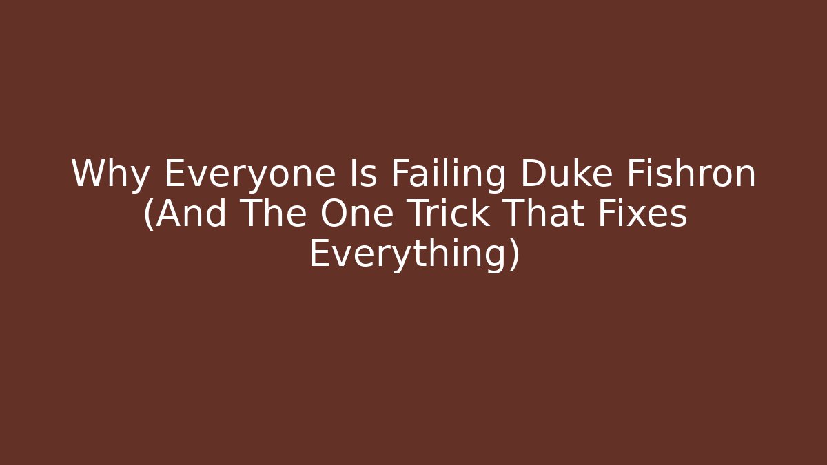 Why Everyone Is Failing Duke Fishron (And The One Trick That Fixes Everything)