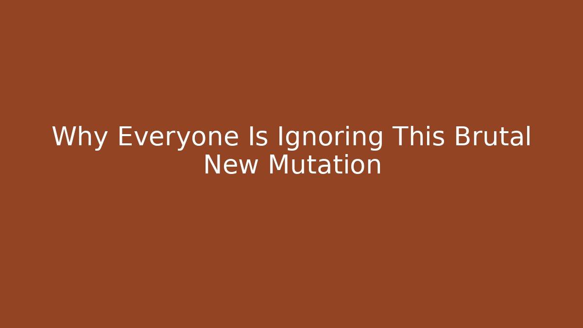 Why Everyone Is Ignoring This Brutal New Mutation - Critter Realm