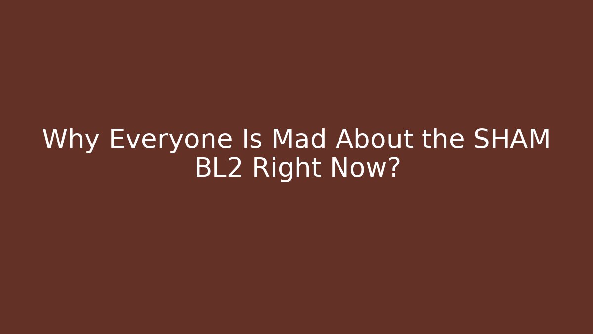 Why Everyone Is Mad About the SHAM BL2 Right Now?
