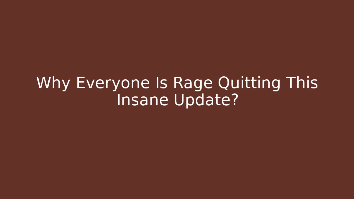 Why Everyone Is Rage Quitting This Insane Update? - Critter Realm