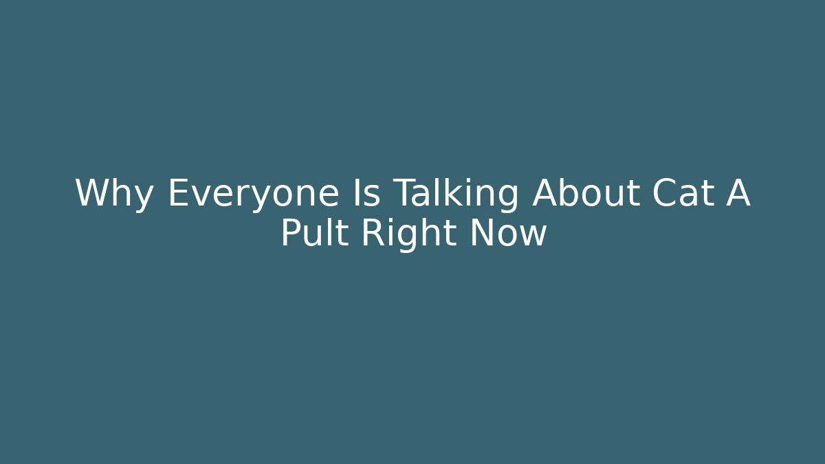 Why Everyone Is Talking About Cat A Pult Right Now
