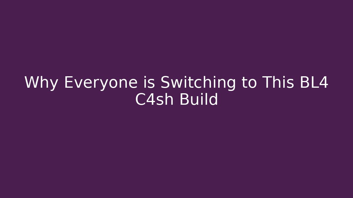 Why Everyone is Switching to This BL4 C4sh Build - Critter Realm