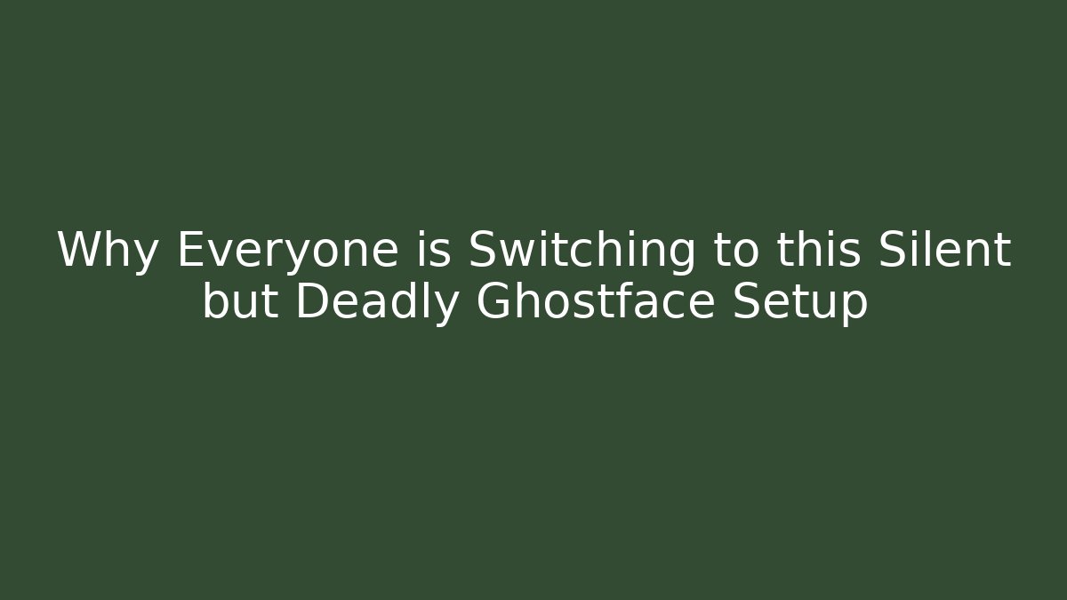 Why Everyone is Switching to this Silent but Deadly Ghostface Setup - Critter Realm