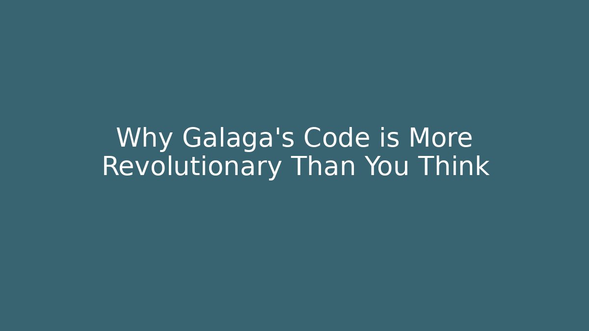 Why Galaga's Code is More Revolutionary Than You Think - Critter Realm