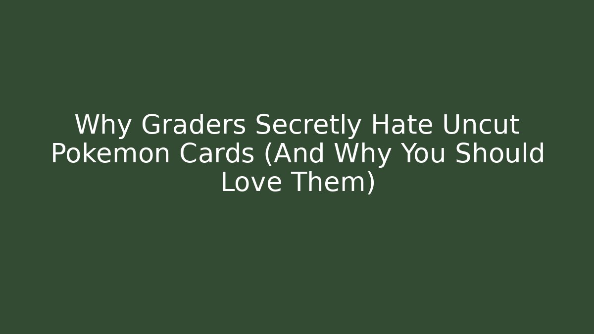 Why Graders Secretly Hate Uncut Pokémon Cards (And Why You Should Love Them)
