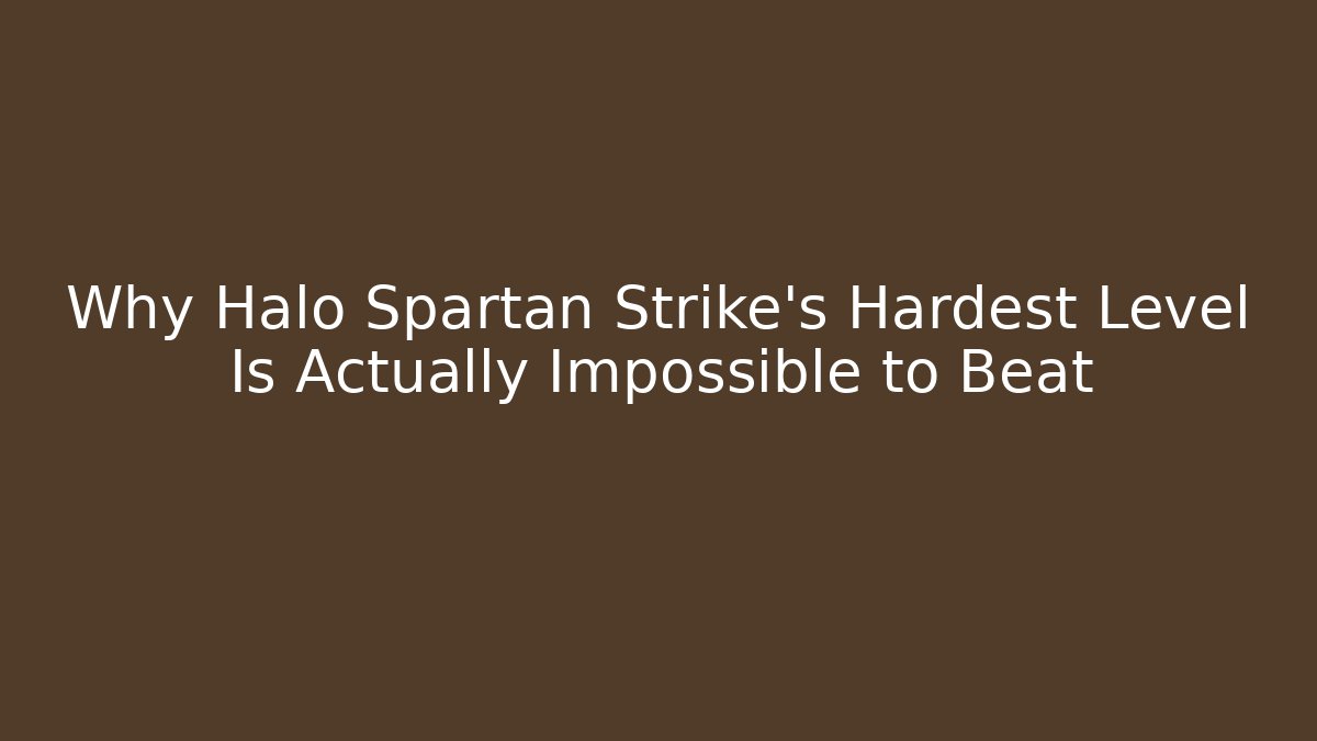Why Halo Spartan Strike's Hardest Level Is Actually Impossible to Beat