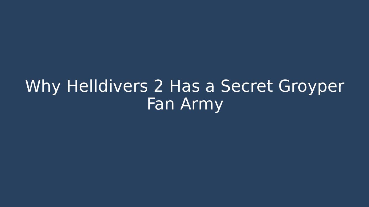 Why Helldivers 2 Has a Secret Groyper Fan Army