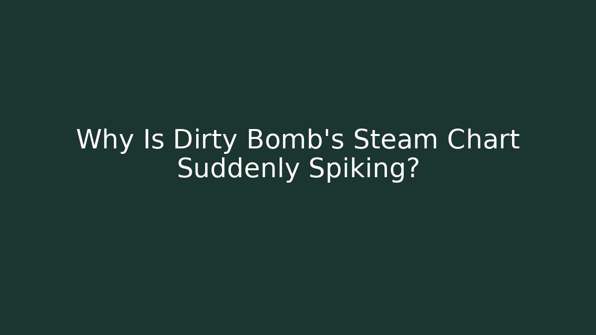 Why Is Dirty Bomb's Steam Chart Suddenly Spiking?