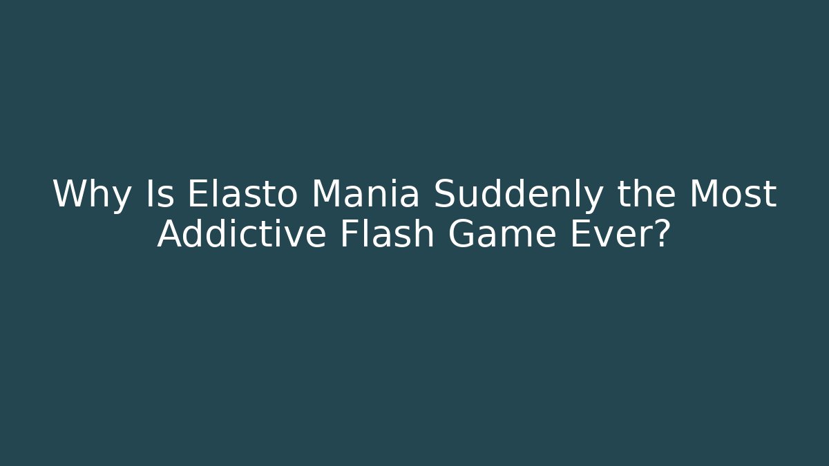 Why Is Elasto Mania Suddenly the Most Addictive Flash Game Ever?