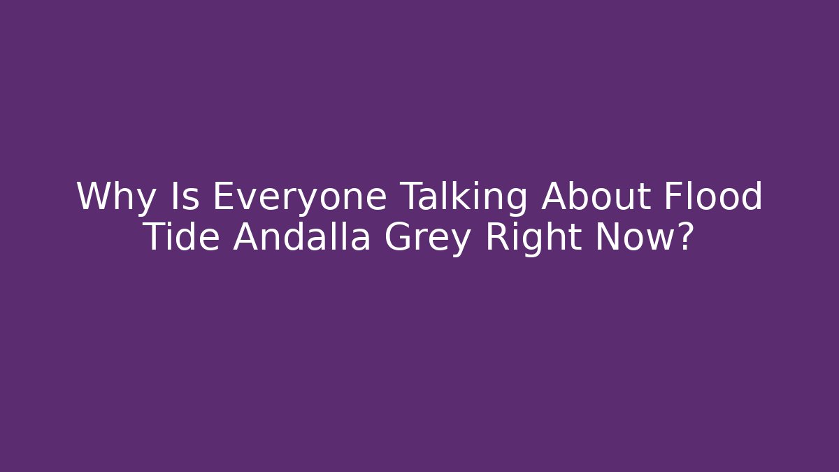 Why Is Everyone Talking About Flood Tide Andalla Grey Right Now?