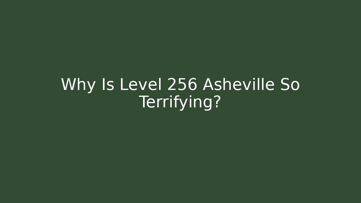 Why Is Level 256 Asheville So Terrifying?
