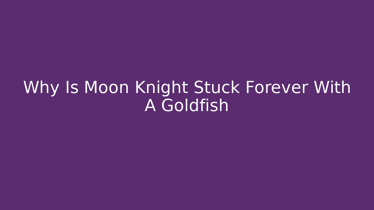 Why Is Moon Knight Stuck Forever With A Goldfish - Critter Realm