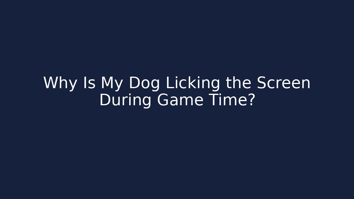 Why Is My Dog Licking the Screen During Game Time?