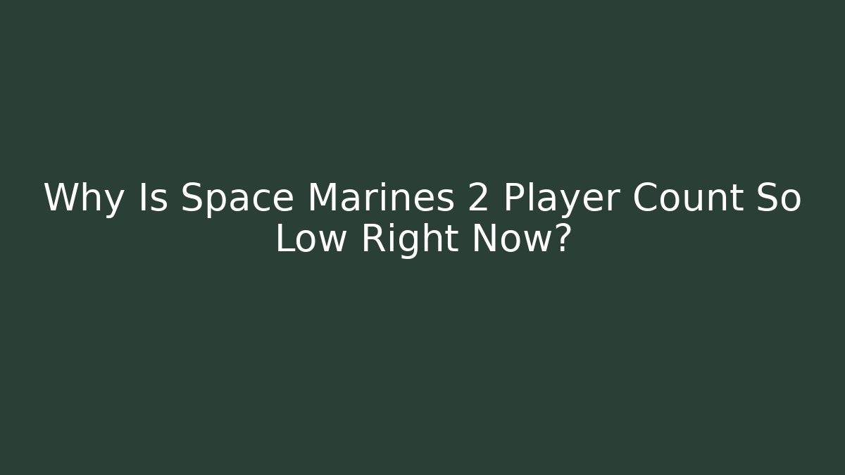 Why Is Space Marines 2 Player Count So Low Right Now? - Critter Realm