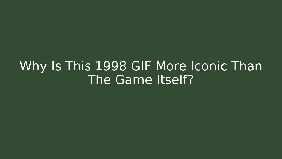 Why Is This 1998 GIF More Iconic Than The Game Itself? - Critter Realm