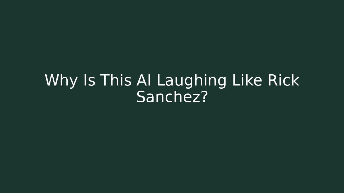 Why Is This AI Laughing Like Rick Sanchez?