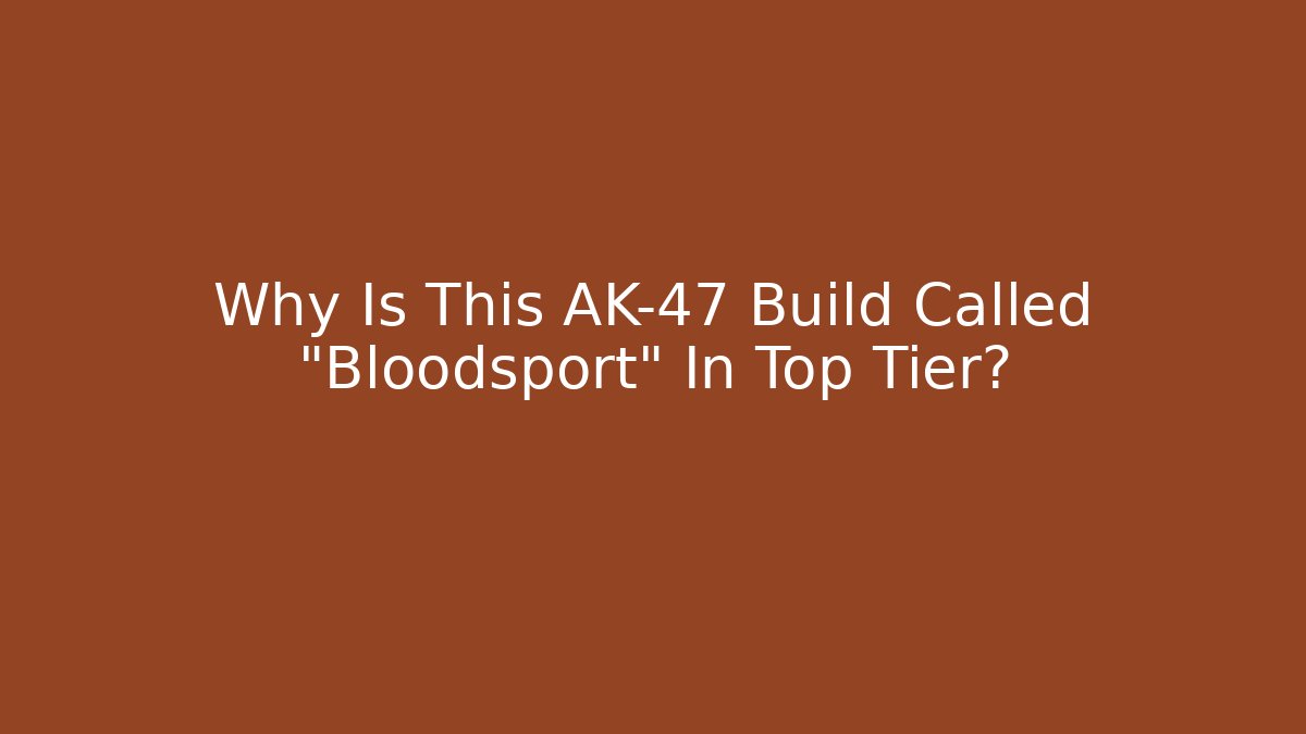 Why Is This AK-47 Build Called "Bloodsport" In Top Tier?