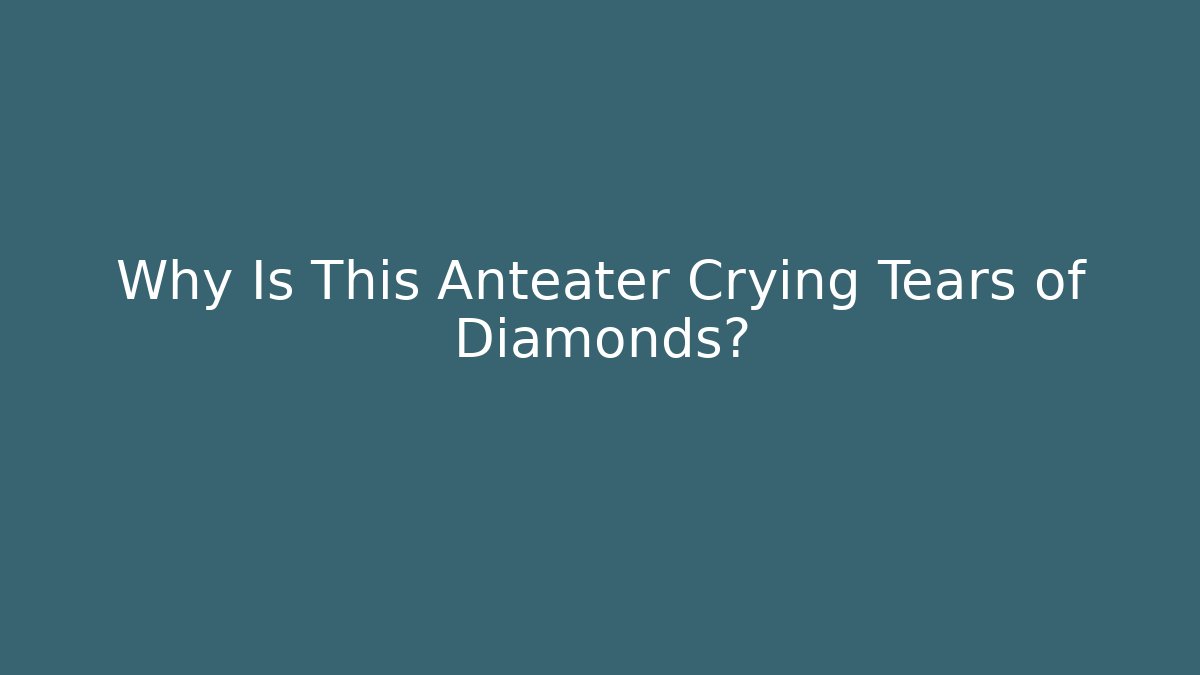 Why Is This Anteater Crying Tears of Diamonds?