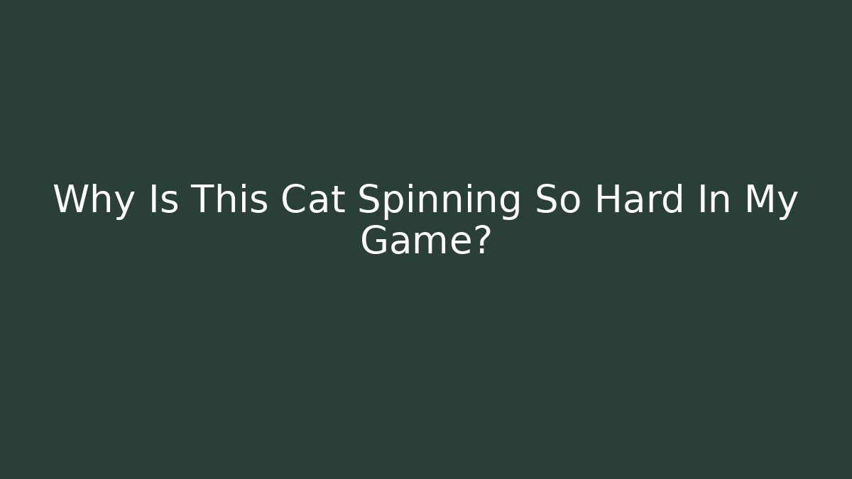 Why Is This Cat Spinning So Hard In My Game?
