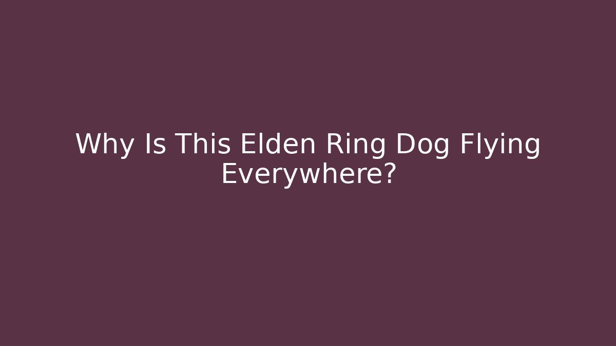 Why Is This Elden Ring Dog Flying Everywhere?