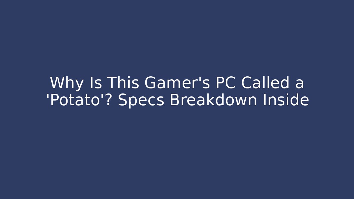 Why Is This Gamer's PC Called a 'Potato'? Specs Breakdown Inside