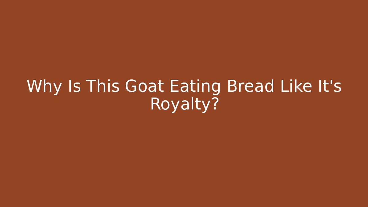 Why Is This Goat Eating Bread Like It’s Royalty?