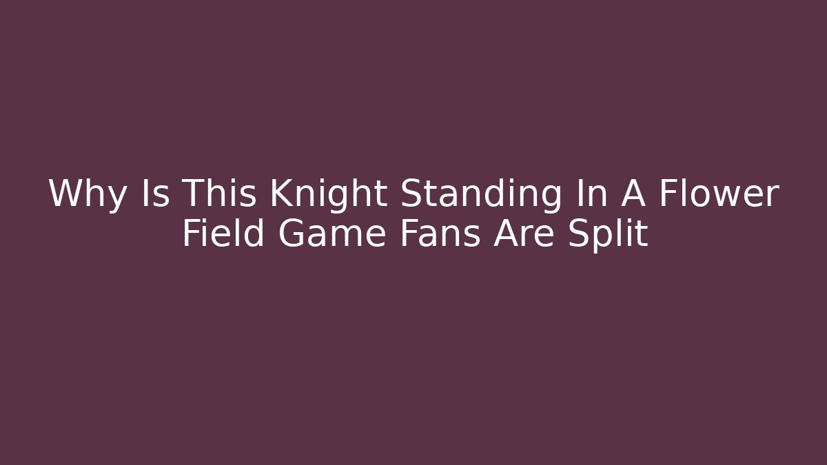 Why Is This Knight Standing In A Flower Field Game Fans Are Split