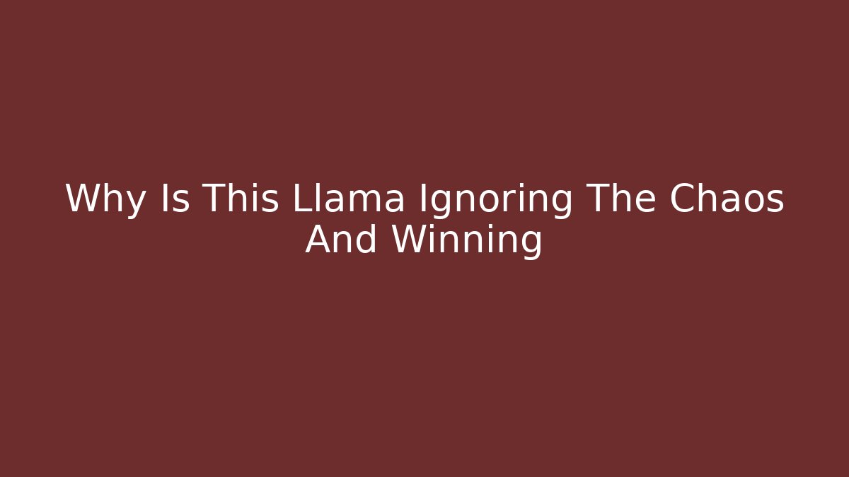 Why Is This Llama Ignoring The Chaos And Winning