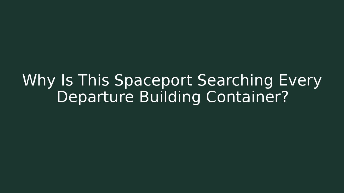 Why Is This Spaceport Searching Every Departure Building Container? - Critter Realm