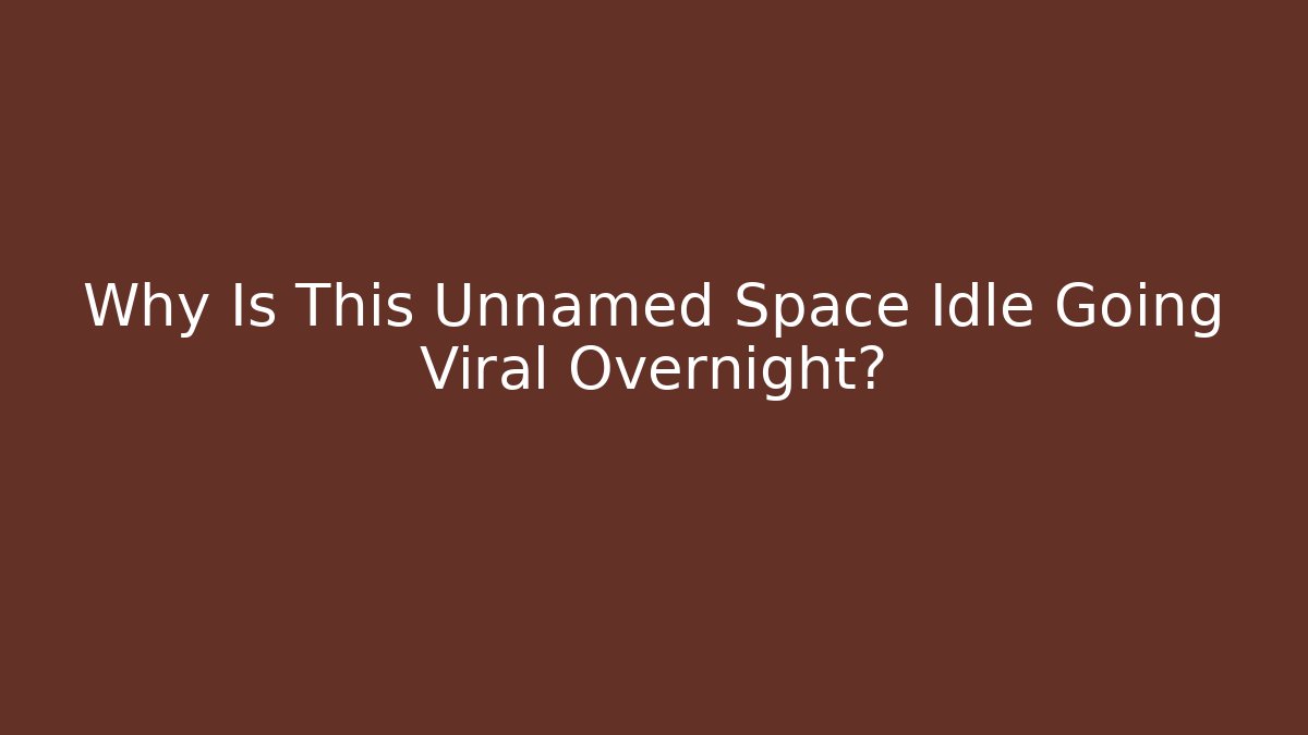 Why Is This Unnamed Space Idle Going Viral Overnight? - Critter Realm