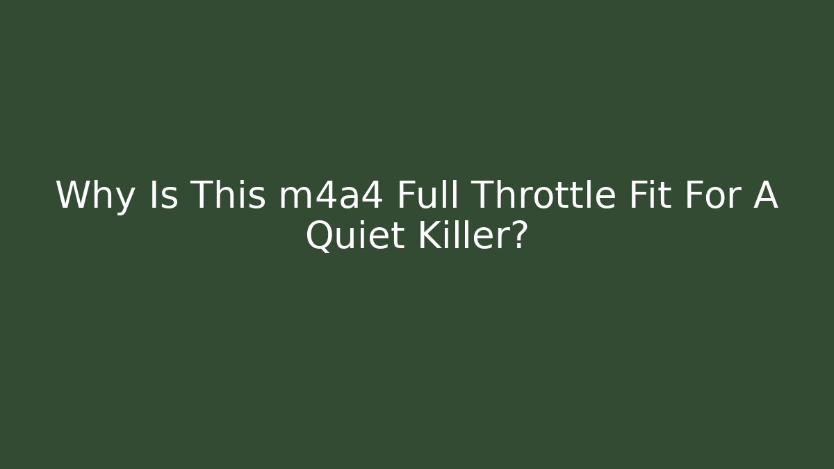 Why Is This m4a4 Full Throttle Fit For A Quiet Killer?