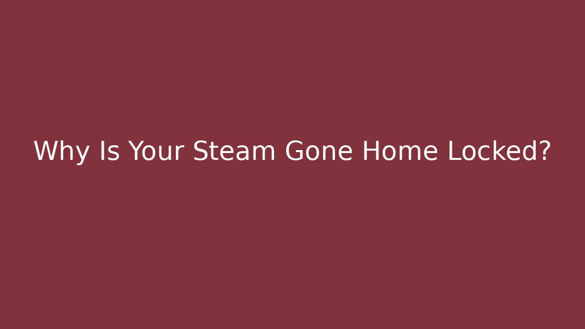 Why Is Your Steam Gone Home Locked? - Critter Realm