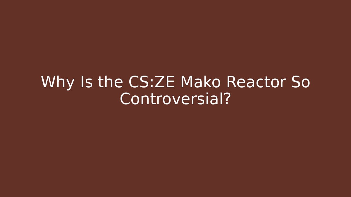Why Is the CS:ZE Mako Reactor So Controversial?