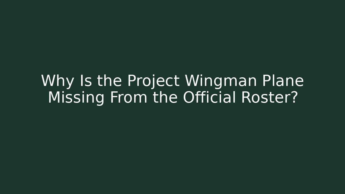 Why Is the Project Wingman Plane Missing From the Official Roster?
