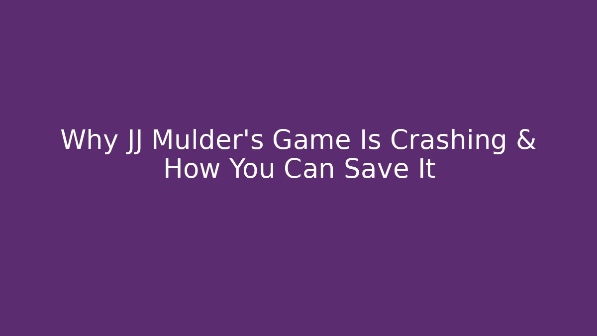 Why JJ Mulder’s Game Is Crashing & How You Can Save It - Critter Realm