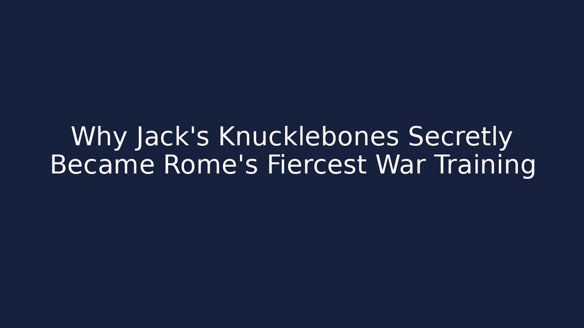 Why Jack’s Knucklebones Secretly Became Rome’s Fiercest War Training