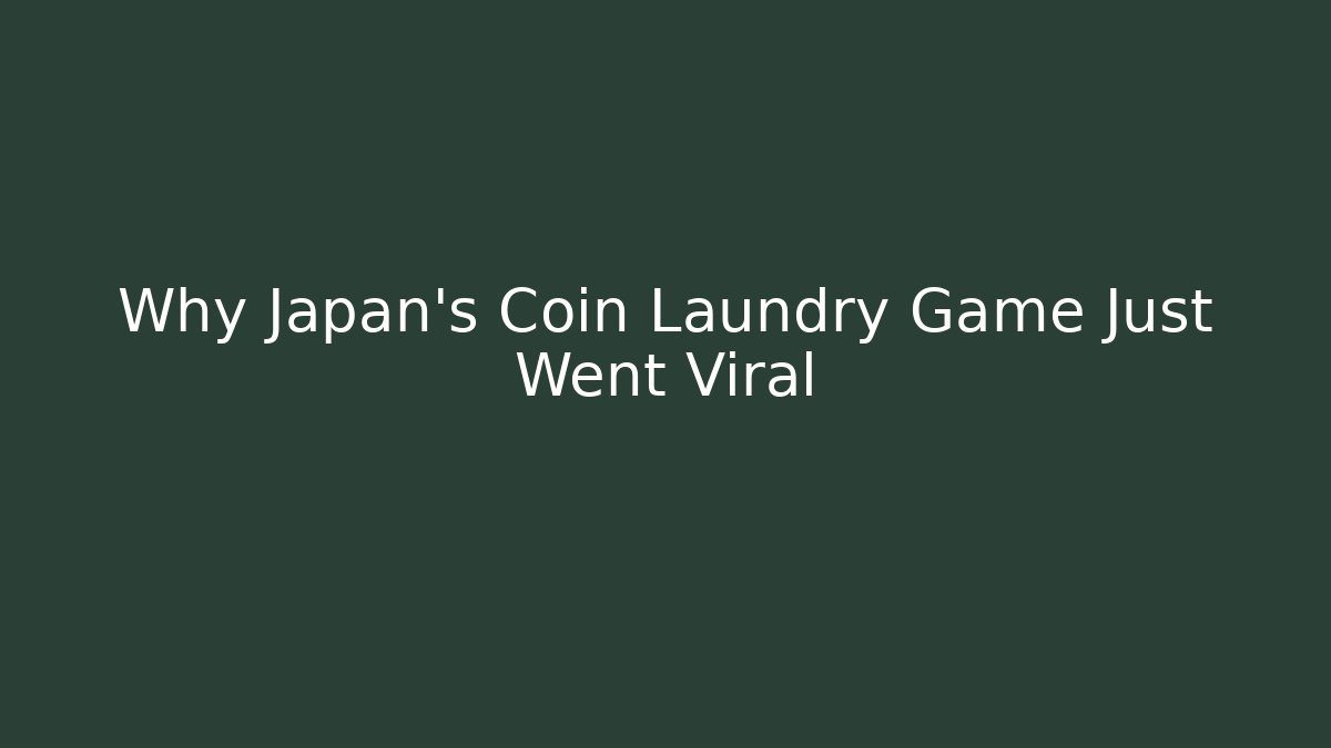 Why Japan’s Coin Laundry Game Just Went Viral - Critter Realm