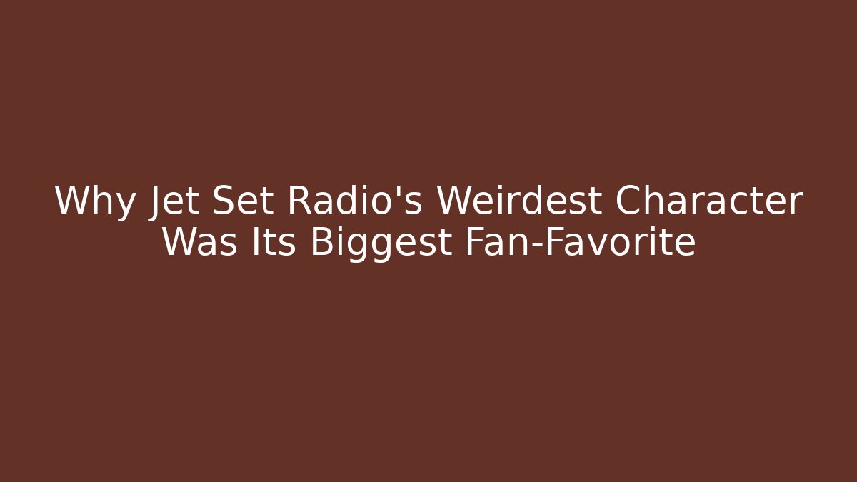 Why Jet Set Radio's Weirdest Character Was Its Biggest Fan-Favorite