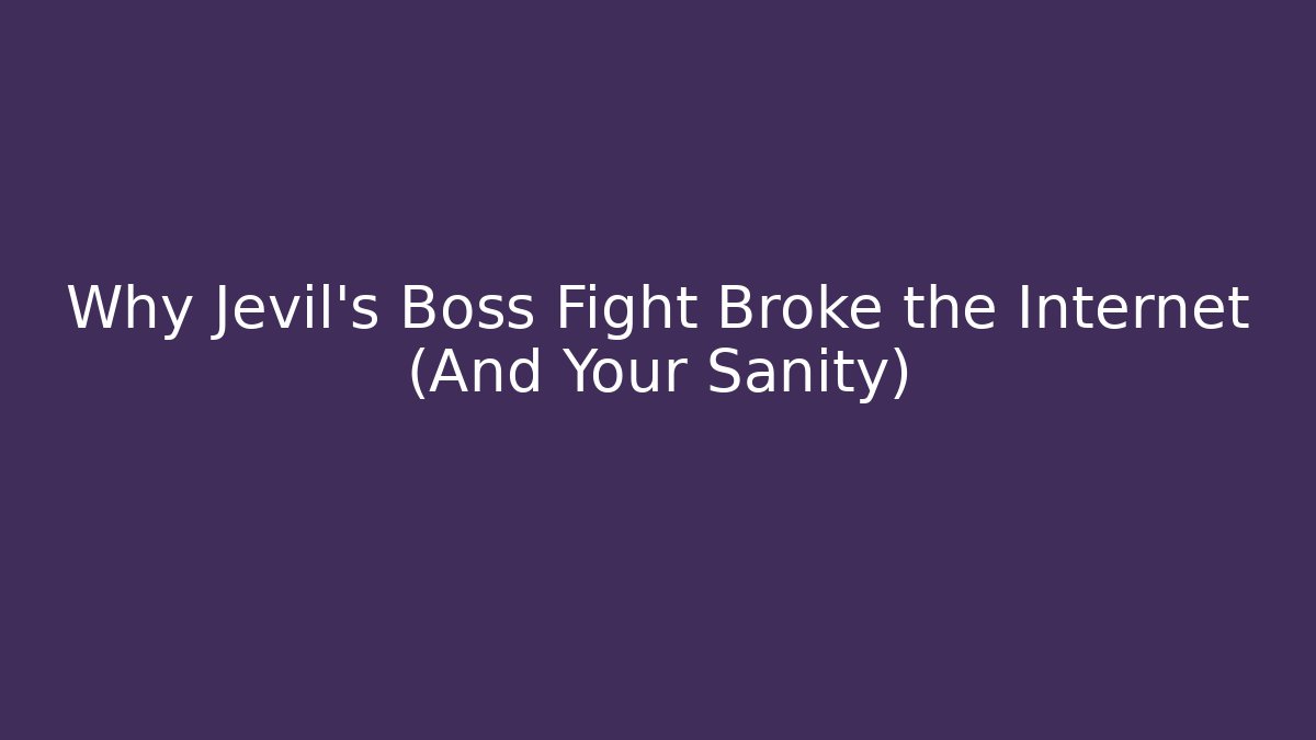 Why Jevil's Boss Fight Broke the Internet (And Your Sanity)