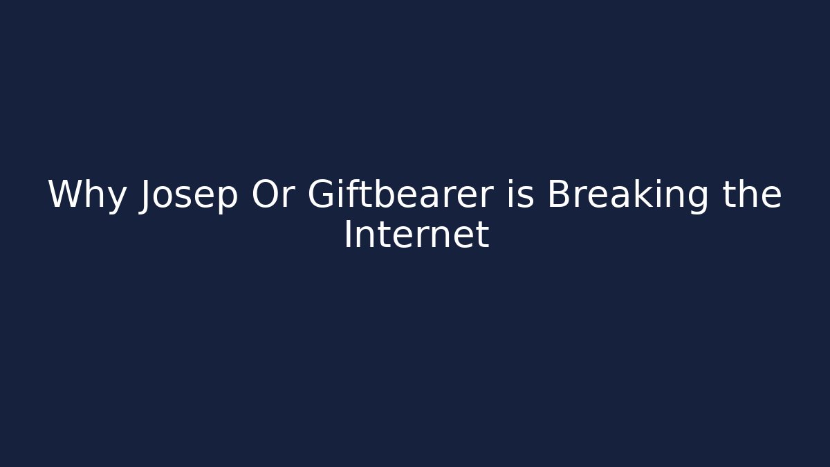 Why Josep Or Giftbearer is Breaking the Internet - Critter Realm