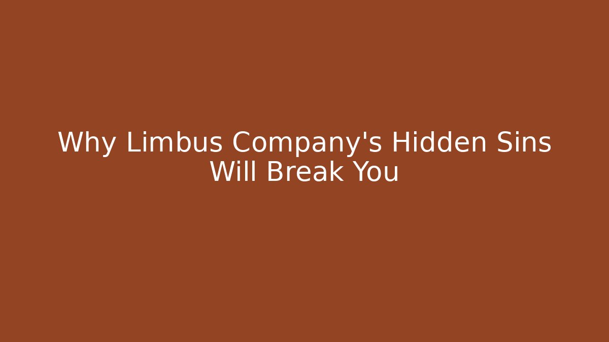 Why Limbus Company's Hidden Sins Will Break You - Critter Realm