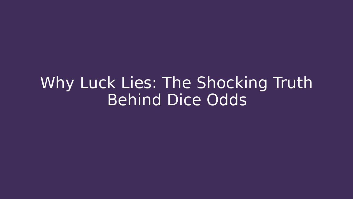 Why Luck Lies: The Shocking Truth Behind Dice Odds