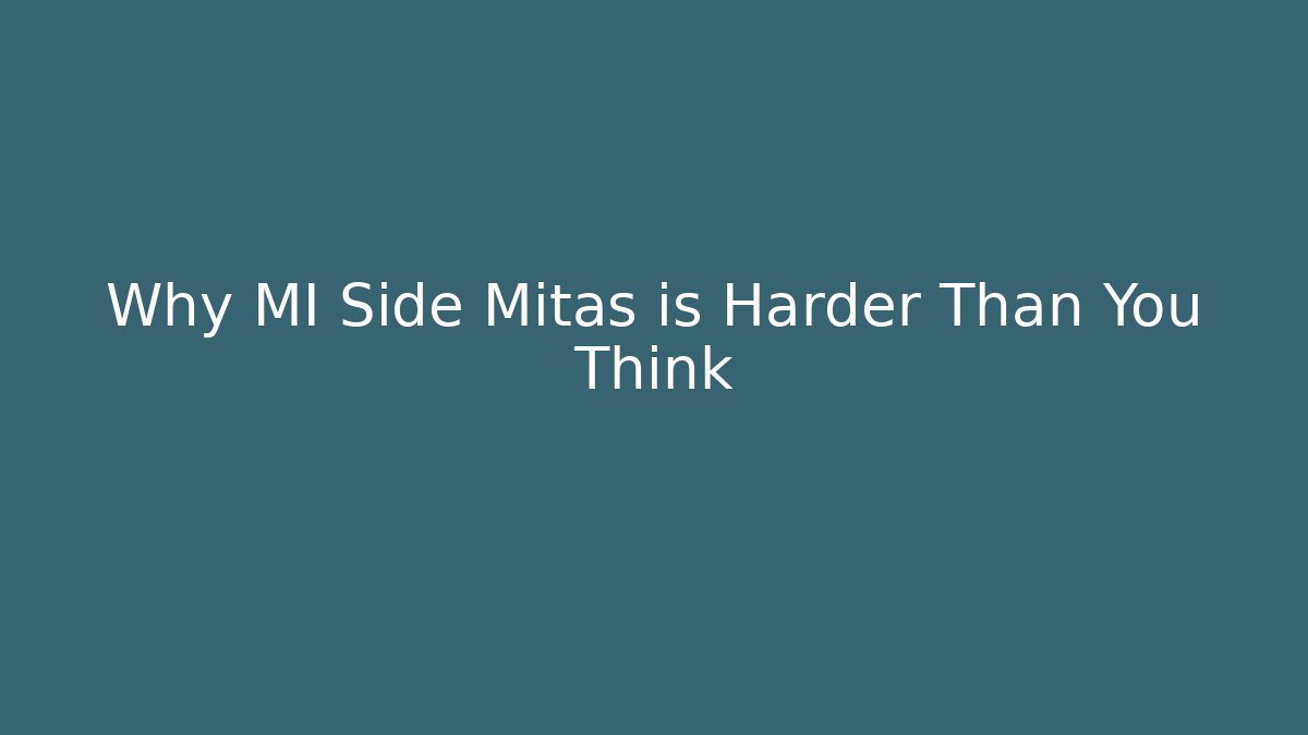Why MI Side Mitas is Harder Than You Think - Critter Realm