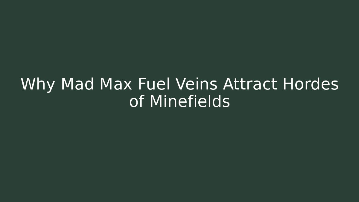 Why Mad Max Fuel Veins Attract Hordes of Minefields