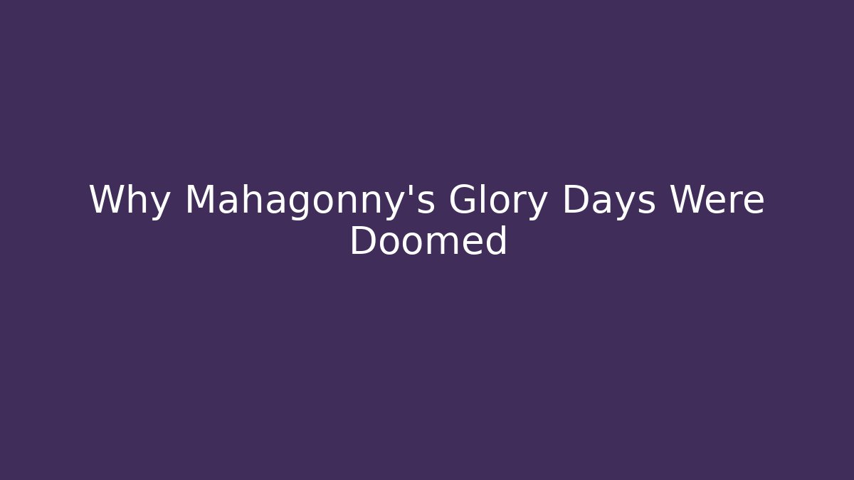 Why Mahagonny's Glory Days Were Doomed - Critter Realm